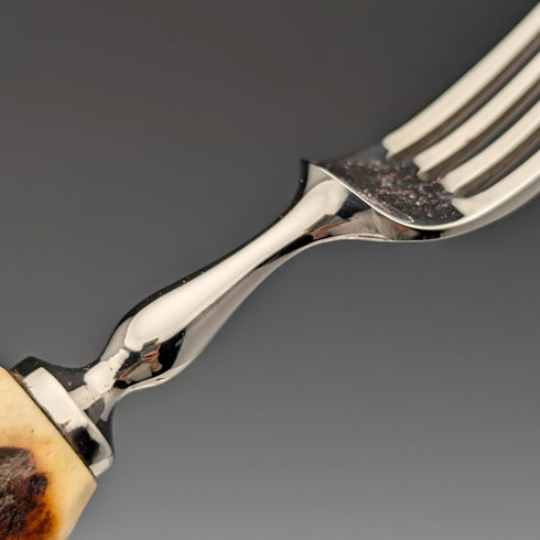 Vintage British Antler Handle Dinner Cutlery Set of 6 Pairs RF MOSLEY